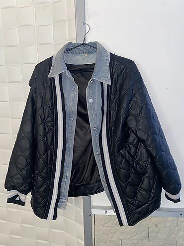 usta geyimi: Qadın üçün ikiqat effektli üst geyim – quilted dəri görünümlü jaket və — 1