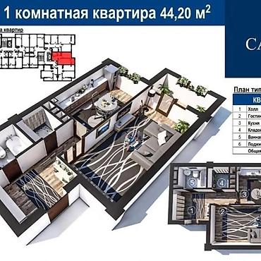 Продажа квартир: 1 комната, 44 м², Элитка, 7 этаж at lalafo.kg — 6 Продажа квартир: 1 комната, 44 м², Элитка, 7 этаж — 6
