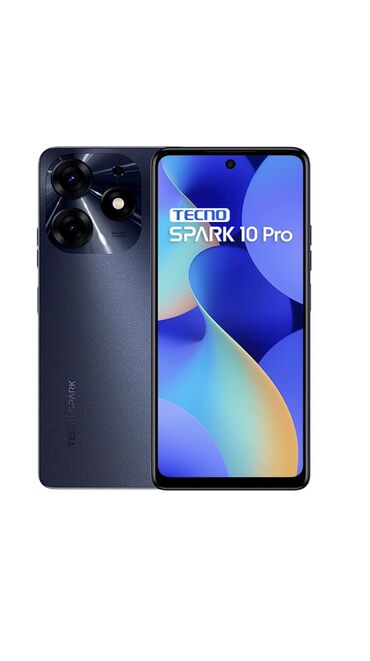 Tecno: Tecno Spark 10 Pro, 256 GB, rəng - Qara, İki sim kartlı, Barmaq izi, Hissə-hissə ödəniş