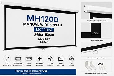 Manual Wide Screen MH120D mexaniki proyektor ekranı 266x150 sm 🟢 lalafo.az -da Manual Wide Screen MH120D mexaniki proyektor ekranı 266x150 sm 🟢