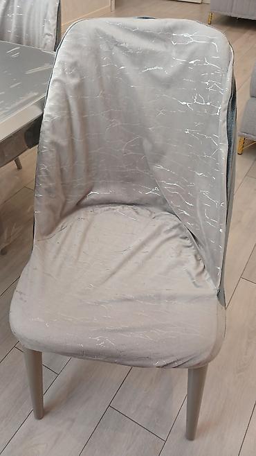 boz metbex mebelleri: Qonaq otağı üçün, İşlənmiş, Açılan, Dördbucaq masa, 6 stul — 4