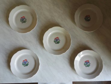 детские глубокие тарелки: Тарелки, цвет - Белый, Фарфор, СССР