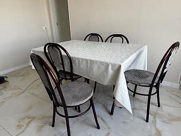 dinner table: Обеденная группа: прямоугольный стол + 4 стула - Комплектация: стол и — 1