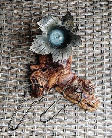 Stare vaze i dekor: Stara pepeljara sa dva držača za lule na drvenom postolju. Stara — 3