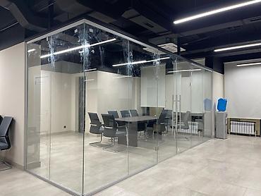 Перегородки на заказ: На заказ Цельностеклянная перегородка, Для офиса, Бронированное стекло, Монтаж, Демонтаж, Бесплатный замер — 2