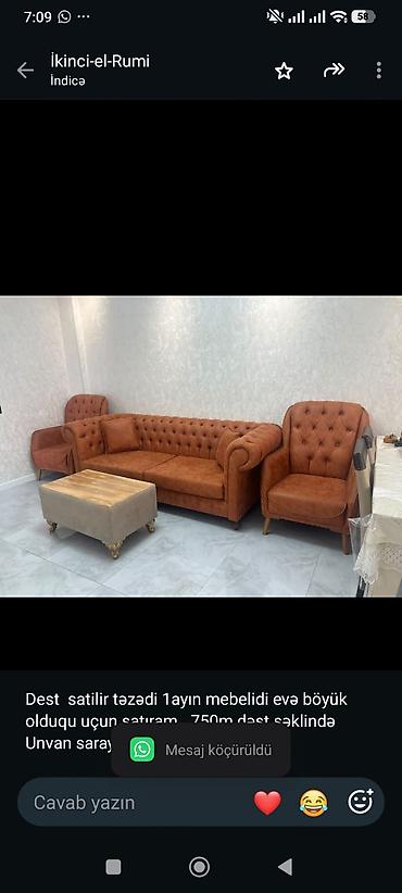 Dest satilir təzədi 1ayın mebelidi evə böyük olduqu uçun satıram lalafo.az -da Dest satilir təzədi 1ayın mebelidi evə böyük olduqu uçun satıram