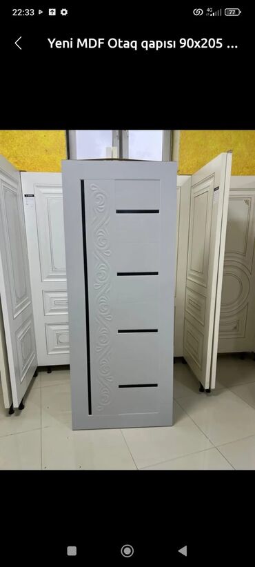 Otaq qapıları: Yataq otağı üçün Yeni Otaq qapısı 90x205 sm Naliçnik ilə, Zəmanətli, Ödənişli quraşdırma, Pulsuz çatdırılma — 12