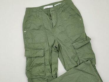 eleganckie zielone bluzki damskie: Spodnie Cargo Damskie, Bershka, XS, stan - Dobry