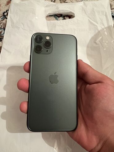 iphone 11 бэушный: IPhone 11 Pro, Колдонулган, 256 ГБ, Matte Midnight Green, Коргоочу айнек, Каптама, Кабель, 72 %