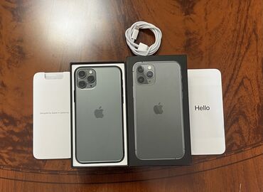 Apple iPhone: IPhone 11 Pro, 64 GB, Matte Space Gray, Simsiz şarj, Face ID, Sənədlərlə