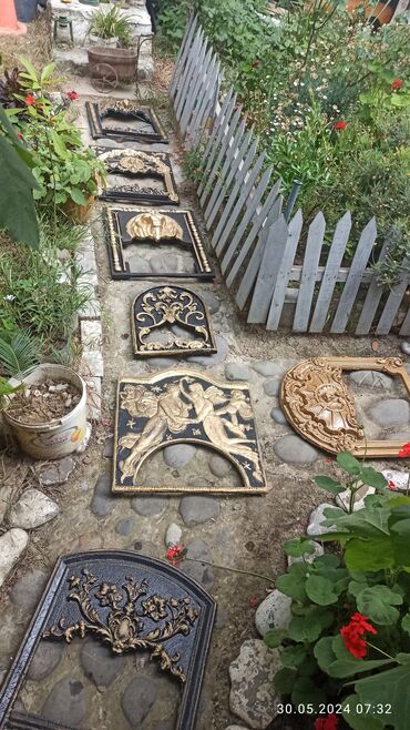antik əşyaların satışı: Qədimi çuqun kamin qapaqları bağ, restoran üçün əla dekordu biri 50