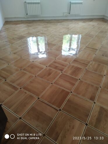 Döşəmə işləri: Pol ve parketlerin yonulub laklanmasi yuksek seviyyede — 15