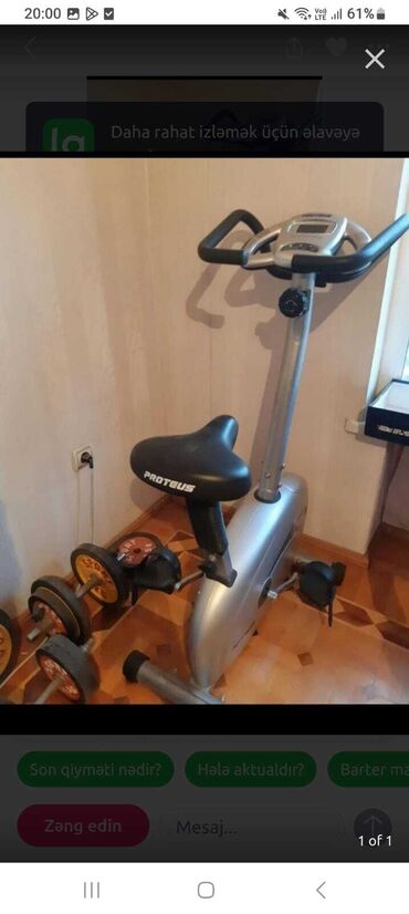 Elliptik trenajorlar: Proteus firmasının idman velosipedi. Üzərindəki ekran vasitəsilə məşq