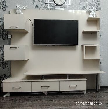 apşivka taxta: Б/у, Прямой ТВ стенд, С полками, Деревянный