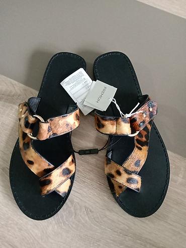 ženske sandale guess: Ženske kožne sandale sa animal printom (leopard), Premium linija. - — 1