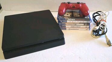 Kompüter, noutbuk və planşetlər: PS4 Slim oyun dəsti Komplekt: - Sony PlayStation 4 Slim konsolu