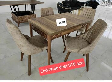 Masa və oturacaq dəstləri: Qonaq otağı üçün, Yeni, Açılmayan, Dördbucaq masa, 6 stul -da lalafo.az — 6 Masa və oturacaq dəstləri: Qonaq otağı üçün, Yeni, Açılmayan, Dördbucaq masa, 6 stul — 6