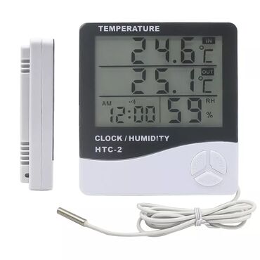 tibbi papaq: Termometr HTC-2 Termometr və nəmişlik ölçən Evlerde ofislerde