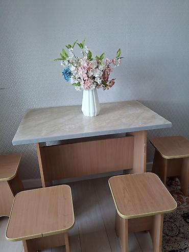 study table: Кухонный комплект: стол + 4 табурета - Стол прямоугольный — 2