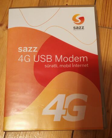 Modemlər və şəbəkə avadanlıqları: Sazz 4G usb modemi satılır. 256 mb yaddaşı var. Metrolara çatdırılma