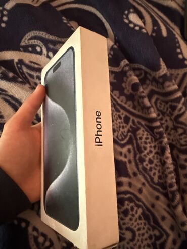 поко х3 про цена бу: IPhone 15 Pro Max, Колдонулган, 256 ГБ, Blue Titanium, Куту, 100 %