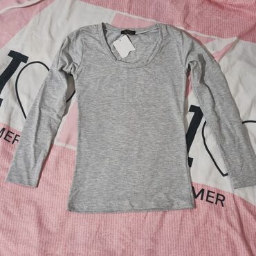 Longsleeves: S (EU 36), Cotton, color - Grey