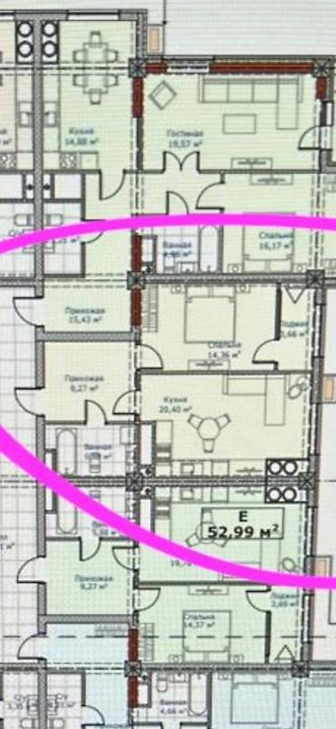 квартира без посредников: 2 комнаты, 54 м², БГУ Индивидуалка, 4 этаж, ПСО (под самоотделку) — 8