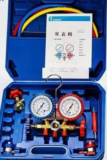 автомобильный подъемник: Манометрический коллектор двухвентильный для работы с фреонами R12