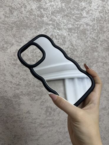 kofe qabi: IPhone 15 Pro Max Güzgülü telefon qabı Gündəlik makiyaj/yoxlama üçün