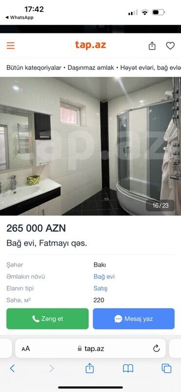 Bağ evlərinin satışı: Bakı, Fatmayı, 220 kv. m, 5 otaqlı, Hovuzlu, Artezian quyusu — 9