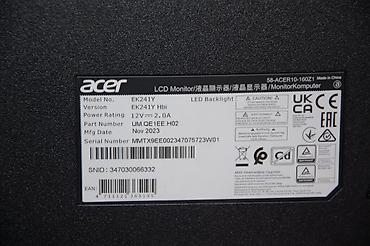 27 monitor: Acer EK241Y Hbi LED monitor - Ekran: 23.8 düym (EK241Y seriyası) - — 4