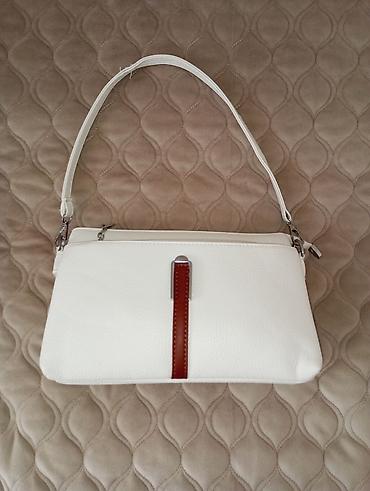 sac bandı: Ağ rəngli qadın çantası – mini/çiyin modeli - Material: xırda dənəli — 1