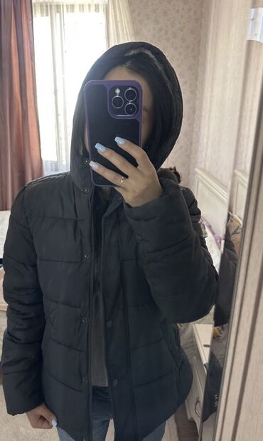 зимняя куртка женская длинная: Куртка S (EU 36), цвет - Серый