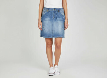 spódnice jeansowe z przetarciami czarne: Denim, Спідниця жіноча, розмір M