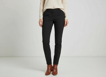 brązowe buty czarne spodnie: Orsay, Material trousers for women, size L