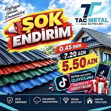 🔥Şok qiymət 5.5₼(kvm) profnastil🔥 💥Qalınlıq təmiz 0.45,0.50💥