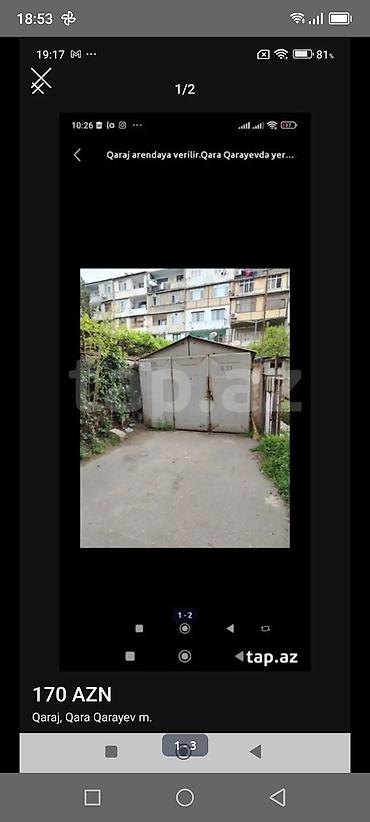 Аренда гаража: Qarayev metrosu yaxınlığında metal konstruksiyalı qapılı qaraj satılır — 1