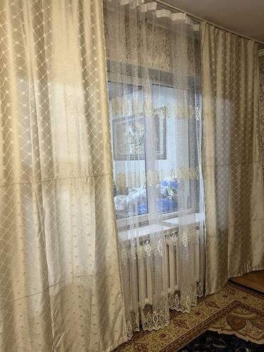 Шторы и занавески: Комплект штор, Жаккард, С тюлем в комплекте, Готовое изделие, Новый, Для зала