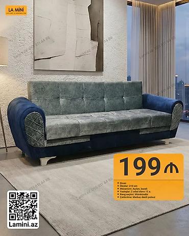 Di̇van – LA MINI - Ölçü: 210 sm - Mexanizm: Açılan, bazalı (yataq və