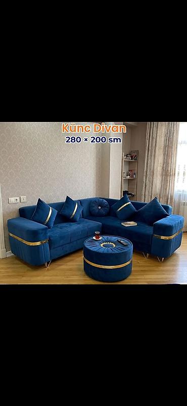 Divan və kreslo dəstləri: Məhsul: Künc divan dəstləri - Ölçülər: 280 × 200 sm (şəkildə qeyd — 7