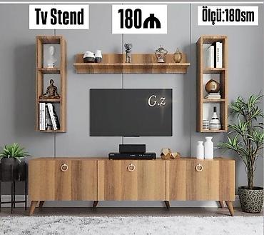 tv atdigi: TV stend dəsti – 180 sm - Material: taxta teksturalı laminat (açıq — 1