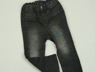 jeansy z kieszeniami z boku: Spodnie jeansowe, H&M, 12-18 m, stan - Dobry