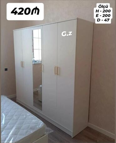 Dolablar: Açılan, 5 qapı Düz dolab, Qarderob, paltar dolabı