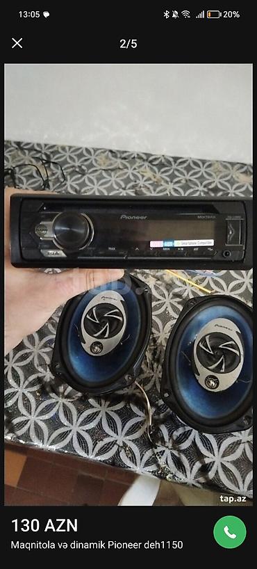 Pioneer DEH-1150 avtomobil maqnitofonu və iki ədəd Pioneer oval