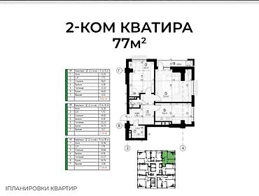 emark residence: 2 комнаты, 77 м², Элитка, 16 этаж, ПСО (под самоотделку) — 2
