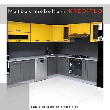 mebelman: Sifarişlə mətbəx dəsti, Özü çəkən petlələr, Sadə laminat, Kredit var, Pulsuz çatdırılma — 9