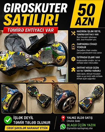 cemodan temiri: İşlənmiş Giroskuter 6.5", 251 - 350 Vt, 6 - 15 km/s, Ödənişli çatdırılma — 1