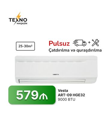 Kondisionerlər: Kondisioner 20-25 kv. m, Pulsuz quraşdırılma