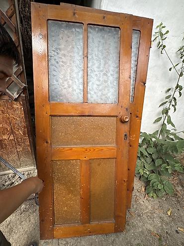 berber mirror second hand: Межкомнатная дверь, Б/у, Со стеклом, Одностворчатая, Деревянная, цвет - Коричневый — 1