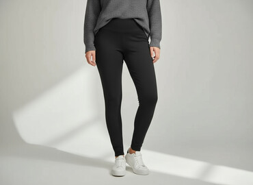 rajstopy czarne ze srebrną nitką: Leggings size XL